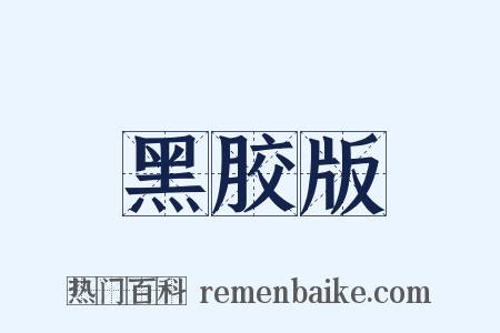 黑胶版是什么意思的图片